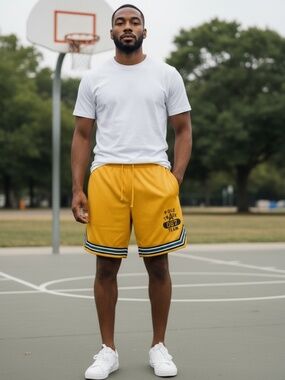 Polo Ralph Lauren "Track Team 067" Mesh Basketball Shorts - Yellow - XL
